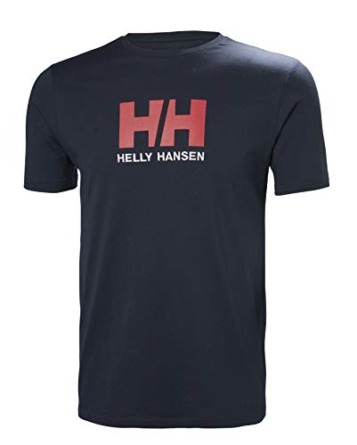 Helly Hansen T-Shirt Camiseta de Manga Corta Hecha de algodón, con Logo HH en el Pecho, Hombre, Azul (Marino), XL