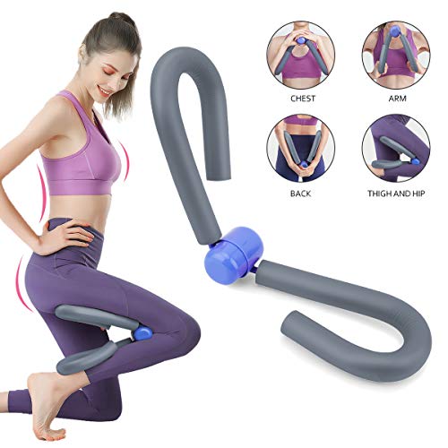 Herefun Entrenador de Muslos Dispositivo, Muslo Muscular Ejercitador, Equipo de Deporte en Hogar, Gimnasio Yoga Adelgazamiento Entrenamiento para Brazo, Hombro, Trasero, Muslo, Pierna (Gris)