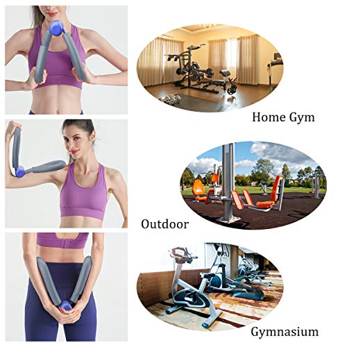 Herefun Entrenador de Muslos Dispositivo, Muslo Muscular Ejercitador, Equipo de Deporte en Hogar, Gimnasio Yoga Adelgazamiento Entrenamiento para Brazo, Hombro, Trasero, Muslo, Pierna (Gris)