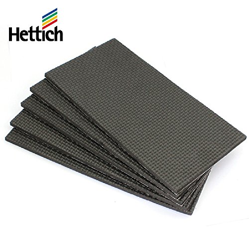 Hettich Paneles Grande Recorte de Patin EVA Autoadhesivo (1x5 Piezas) Patines Goma Adhesivo Almohadillas de Caucho 49522 para Muebles Proteger Amortiguación Ruido 200x100mm Rectángulo Negro