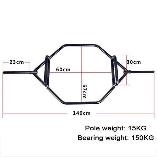 Hex Levantamiento De Pesas Barra Muerto Bar, Bar Olímpico Hexagonal, Sólido Hexagonal Bar, Cojinete 300KG, Cargando Diámetro 2,5 / 5 Cm, Utilizado Para La Sentadilla, Peso Muerto Y El Encogimiento