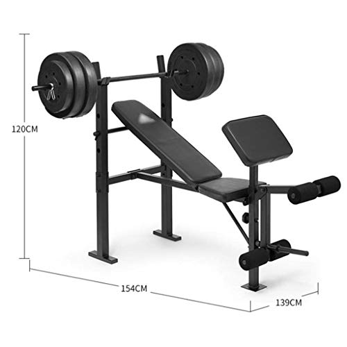 HFJKD Fitness Squat Rack Estante de Sentadillas Multifuncional Taburete de Barra Ajustable Equipo de Fitness para el hogar Tabla supina Soporte de Carga 150 kg Levantamiento de Pesas (Co