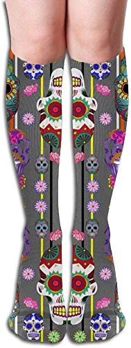 hgdfhfgd Sugar Skulls Compression Socks,Knee High Compression Sock Women & Men - Best Running,Athletic Sports,Crossfit,Flight Travel Trend 3435