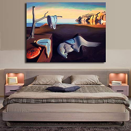 HGlSG Pintura Abstracta Salvador Dali Surrealismo Arte de la Pared Pintura de la Lona Cuadros de Pared para Sala de Estar Imagen Decoración para el hogar A1 50x70cm
