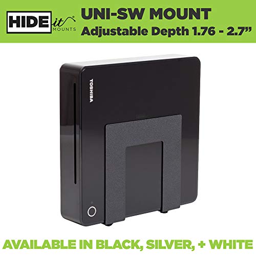 HIDEit Uni-SW (Black) Adjustable Small Device Wall Mount, Wii, Cable Box, DVD Player by HIDEit Mounts