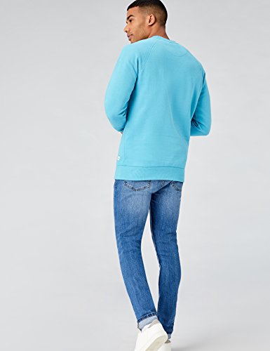 HIKARO Sudadera con Print Hombre, Azul (Aqua), 52 (Talla del fabricante: Large)