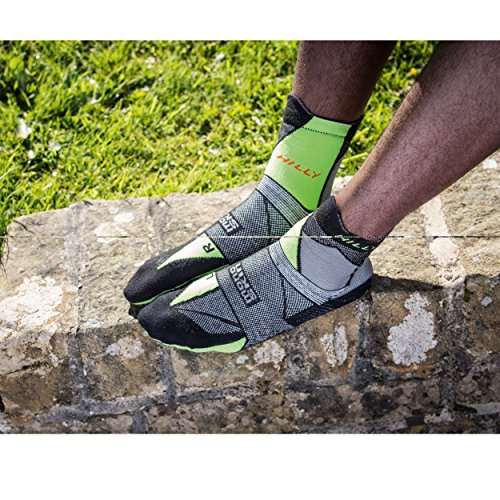 Hilly HI-001715 Calcetines, Unisex Adulto, Black/Grey/Lime Green, 39.5/42.5