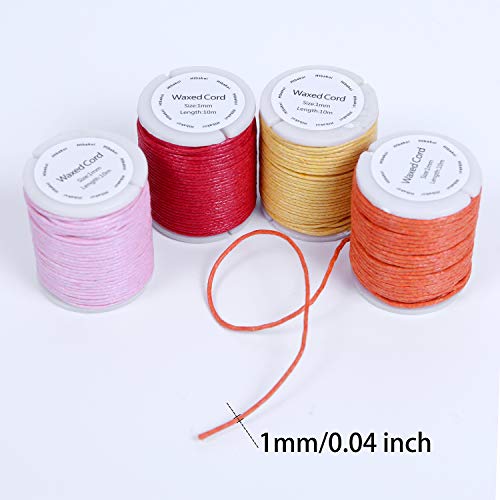 Hilo Encerado Macrame para Pulseras, Cordon Encerado 12 Colores +Cortador de Hilo Cuerda Pulsera Hilos Encerados Cordones para Hacer Collar Cuero Bisuteria Abalorios diy Pulseras Colores