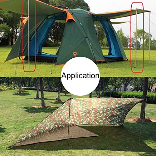 Hipier Barra de Carpa Tarp Varilla para Toldo Alacena Canopy Porche Sun Sails Palos Camping Ajustable Conjunto de 2 (Palos)