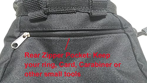 Hipier Bolsas de magnesio Escalada para Boulder Levantamiento de Pesas Alpinismo Chalk Bag Climbing con Cremallera, Correa de Cintura (Negro)