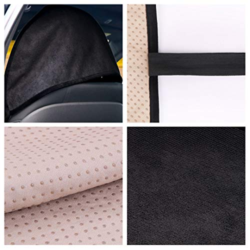 Hiveseen Funda de Asiento Coche Delanteros Universal, Toalla Microfibra 100% Impermeable, Antideslizante y Sudor Absorbente Súper, Lavable a máquina, Protectora Cubierta Silla Auto para Fitness(Negro)