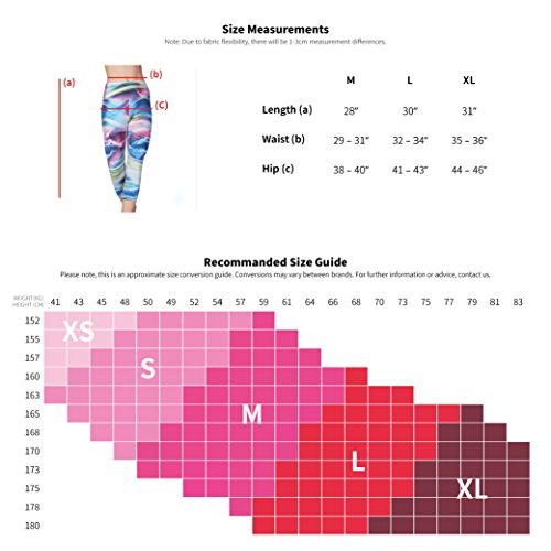 Hivexagon Pantalón Capri para Mujer Vivid Leggings Elásticos con Estampado Medias de Correr para Deportes Fitness Yoga Gym Training SW002