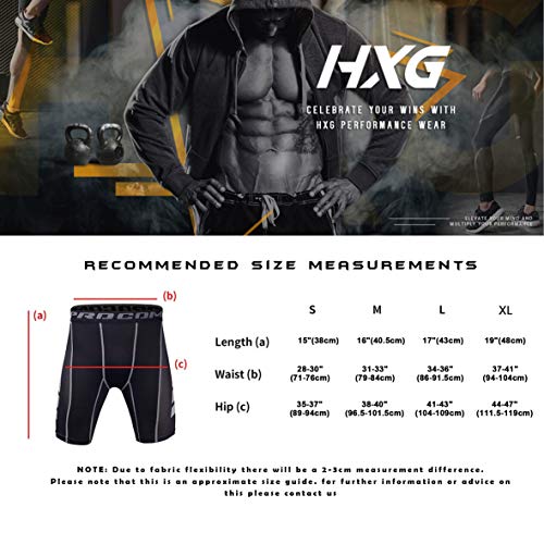 Hivexagon Pantalones Cortos de Compresión de Media Pierna para Deportes, Correr y Entrenamiento de Gimnasio SM008GYL