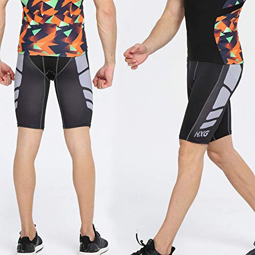 Hivexagon Pantalones Cortos de Compresión de Media Pierna para Deportes, Correr y Entrenamiento de Gimnasio SM008GYL