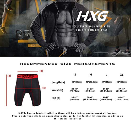 Hivexagon Pantalones Cortos de Compresión de Media Pierna para Deportes, Correr y Entrenamiento de Gimnasio SM008RDM