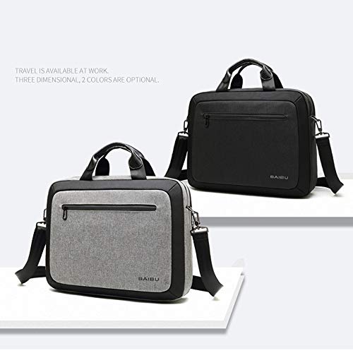 HJUN Maletines para Hombres, Simple y Elegante Bolso para computadora portátil Informal para Hombres Bolsa para computadora portátil Bolsa de computadora Diagonal con Gris Negro Puede Elegir,Gray