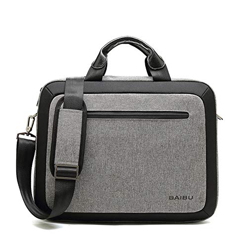 HJUN Maletines para Hombres, Simple y Elegante Bolso para computadora portátil Informal para Hombres Bolsa para computadora portátil Bolsa de computadora Diagonal con Gris Negro Puede Elegir,Gray