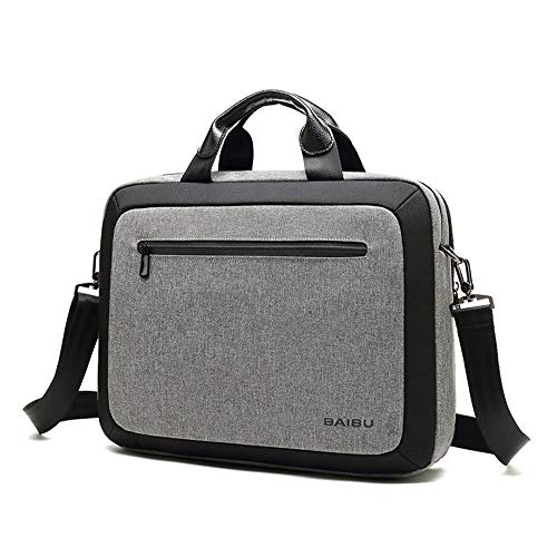 HJUN Maletines para Hombres, Simple y Elegante Bolso para computadora portátil Informal para Hombres Bolsa para computadora portátil Bolsa de computadora Diagonal con Gris Negro Puede Elegir,Gray