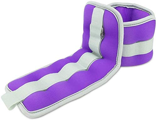 HJWL Juego de Pesas para Tobillo (Pares, 0,25 kg, 0,5 kg, 0,75 kg, 1 kg, 1 kg, Color Rosa Morado y Azul para Ejercicios, Correr, Caminar, Fitness, Correr, aeróbicos