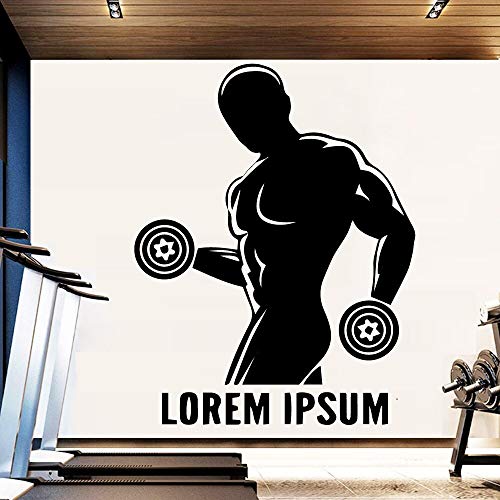 HNXDP Classic Sport Man Vinyl Decals Pegatinas de pared Pvc Decal Diy Para Fitness Room Decoración del hogar Accesorios Pegatinas de pared 57cmx73cm