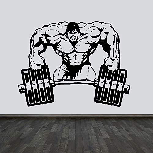 HNXDP Wall Decal Room Sticker Gimnasio Pesas Culturismo Muscle Man Crossfit E655 74x57cm