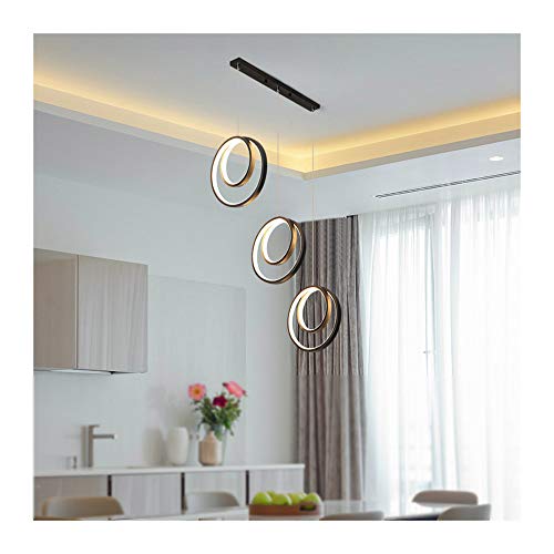 HNYD LED Lamparas Techo Colgantes 45W 3 Luces Moderno Mesa de Comedor Iluminación Colgante Negro Aluminio Altura Adjustable para Cocina Comedor Salón Restaurante,6500k