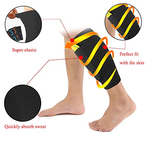 HO2NLE Calcetines Protectores de Futbol con Bolsillos para Espinilleras Calcetines Doble Capa Antideslizante Fijo Manga Medias elásticas Espinilleras Soporte Medias Adulto Niño Negro