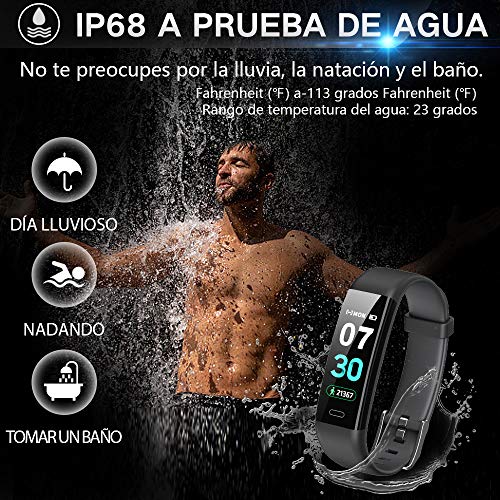 HOFIT Pulsera Actividad Reloj Inteligente Fitness Tracker Podómetro Monitor de Sueño Contador de Calorías Pasos Rastreador de Ejercicios Reloj Salud Deportiva para Mujeres Hombres