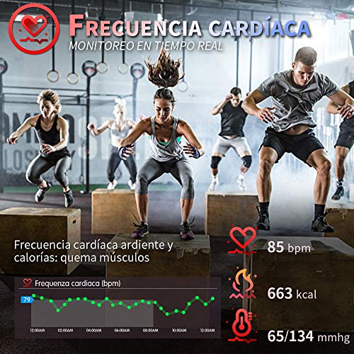 HOFIT Pulsera Actividad Reloj Inteligente Fitness Tracker Podómetro Monitor de Sueño Contador de Calorías Pasos Rastreador de Ejercicios Reloj Salud Deportiva para Mujeres Hombres