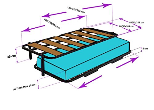 HOGAR 24 Cama Nido con 2 Somieres Estructura Reforzada Doble, Acero, 90x180 cm