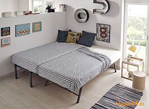 HOGAR 24 Cama Nido con 2 Somieres Estructura Reforzada Doble, Acero, 90x180 cm