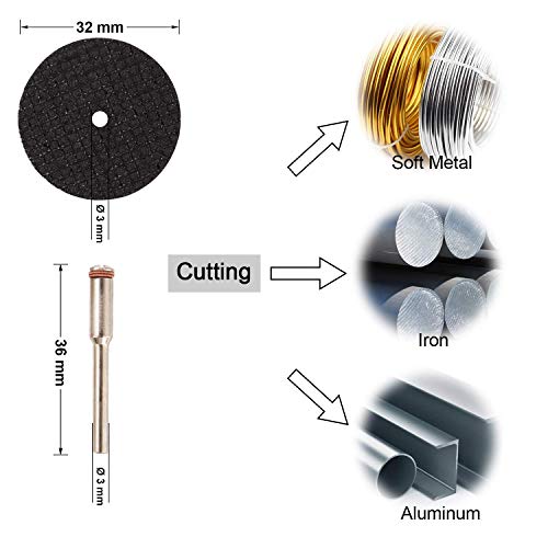 Hojas de Sierra Circular Set, ZFYQ Mini Disco Corte Diamante & Mini Hoja de Sierra Circular HSS & Mini Disco de Corte de Resina (3mm Mandril) para Cortar Madera Piedra Metal - Paquete de 30 Piezas