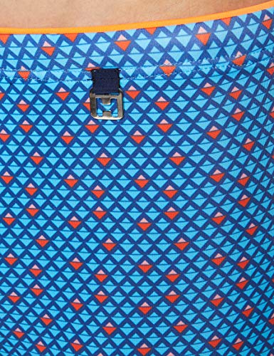 HOM Bora Swim Shorts Bóxer, Azul (Micro Motif Géométrique/Marine/Bleu/Orange Et Rose 00bi), X-Large para Hombre