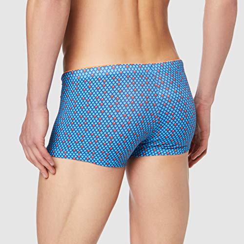 HOM Bora Swim Shorts Bóxer, Azul (Micro Motif Géométrique/Marine/Bleu/Orange Et Rose 00bi), X-Large para Hombre