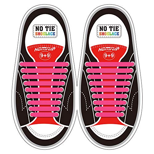 Homar sin corbata Cordones de zapatos para niños y adultos Impermeables cordones de zapatos de atletismo atlética de silicona elástico plano con multicolor de los zapatos del tablero Sneaker boots (Adult Size Pink)