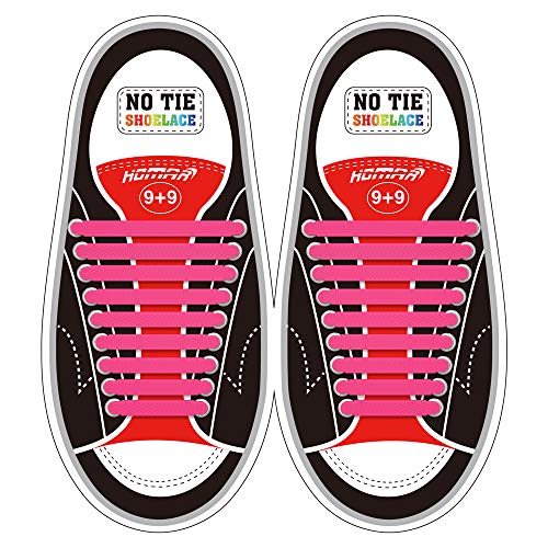 Homar sin corbata Cordones de zapatos para niños y adultos Impermeables cordones de zapatos de atletismo atlética de silicona elástico plano con multicolor de los zapatos del tablero Sneaker boots (Adult Size Pink)