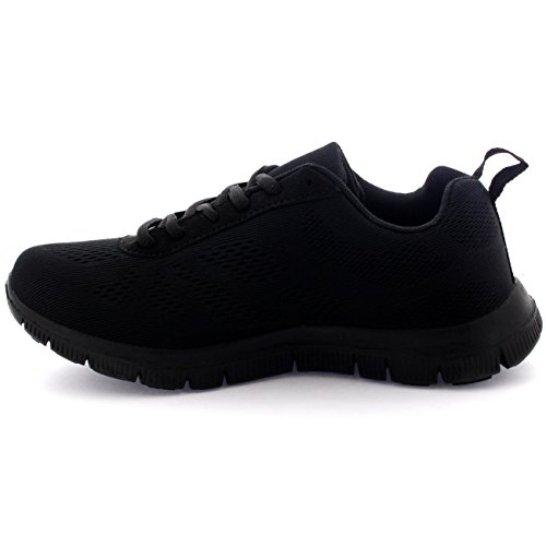 Hombre Get Fit Malla El Correr Entrenadore Atlético para Caminar Zapato - Negro/Negro - 43 BT0047