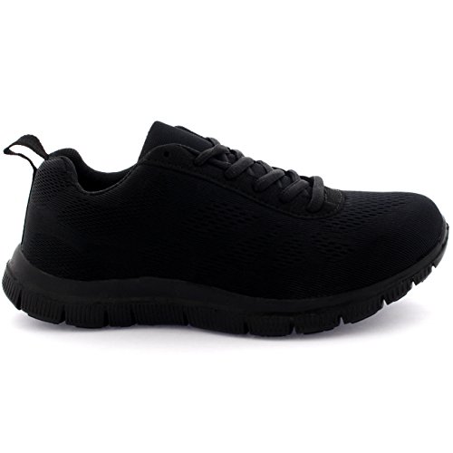 Hombre Get Fit Malla El Correr Entrenadore Atlético para Caminar Zapato - Negro/Negro - 43 BT0047