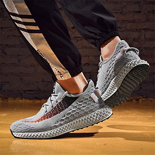 Hombre Zapatillas Deporte para Zapatillas de Ligeras Running Transpirables Cómodas Correr para Zapatos de Malla(9118-Gris,39EU)