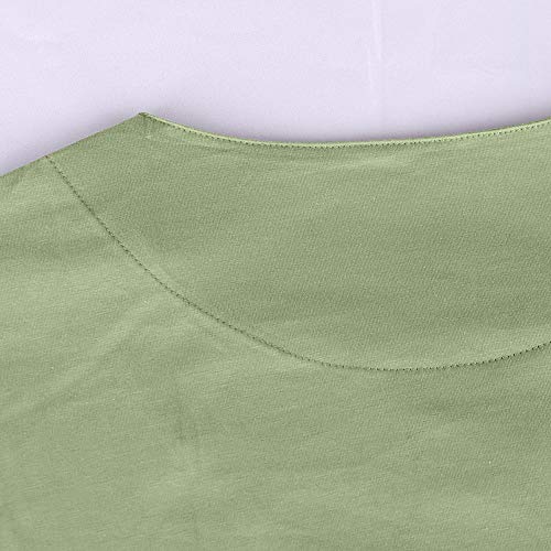 Hombres Casual Manga Corta Camiseta Soltero Botón Abertura Llano v Cuello Camisas Algodón