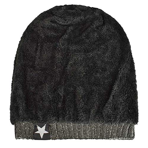 Hombres Cozy Invierno Gorra de Punto tartán Beanie Universal Cálido de Punto de esquí Beanie Hat cráneo Slouchy Gorra Sombrero (Gris Pentagrama)