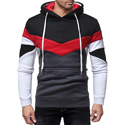 Hombres Sudadera con Capucha Casual Tops Deporte Blusa Manga Larga De Patchwork Blanca Beisbol Divertidas Camuflaje Calavera Camisas Otoño riou