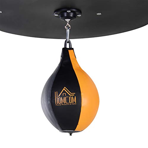 HOMCOM Saco de Boxeo Colgante con Soporte Altura Ajustable de 4 Niveles para Ejercicios en Casa Gimnasio Bolsa de Arena 20 kg Incluye Inflador 104x156x202 cm Multicolor