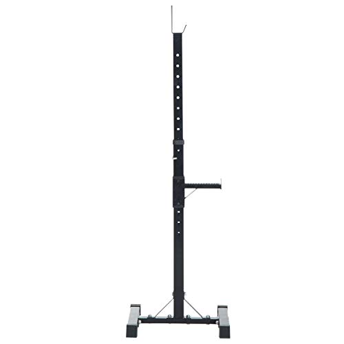 HOMCOM Soporte Estante Ajustable Barra Levantamiento Pesas Gimnasio MAX 150 KG Acero (Negro)