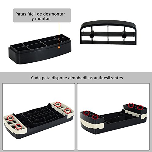 HOMCOM Step de Aeróbic y Fitness Tipo Tabla Plataforma Stepper para Deporte y Gimnasia con Altura Regulable a 2 Niveles Carga 150kg (Negro)