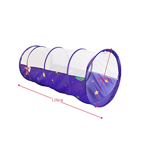 Homfu 3 en 1 Juegos Parque Infantil túnel Casa para Muchachos Muchachas para Al Aire Libre Caminatas Chilren Playtent con Popup Design (Púrpura)