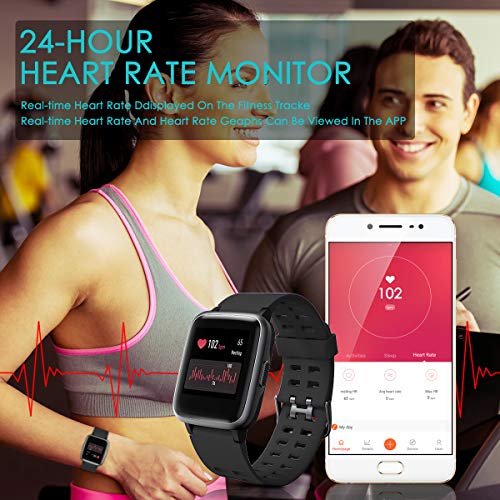 HOMVILLA Cronometros Deportivos, Fitness Tracker, Pulsera de Actividad, Reloj Inteligente Impermeable con Pulsómetro Monitor de Sueño Smartwatch para Mujer Hombre Niños Compatible con iOS y Android