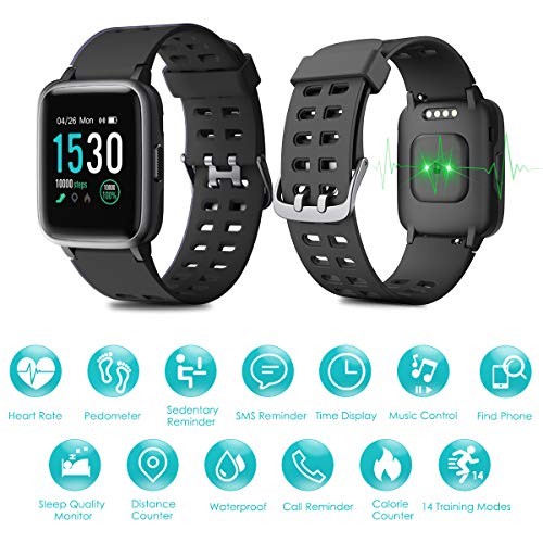 HOMVILLA Cronometros Deportivos, Fitness Tracker, Pulsera de Actividad, Reloj Inteligente Impermeable con Pulsómetro Monitor de Sueño Smartwatch para Mujer Hombre Niños Compatible con iOS y Android