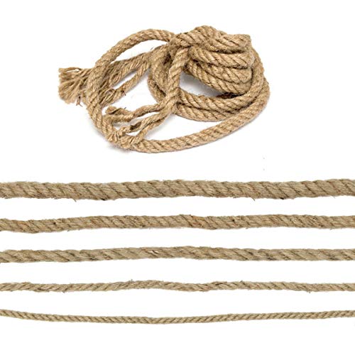 HOMYHOME Cuerda cáñamo 10mm Natural Rollo de Cordel Yute para Cord Craft Industrial Embalaje artesanía decoración confección jardinería hogar 98.5ft