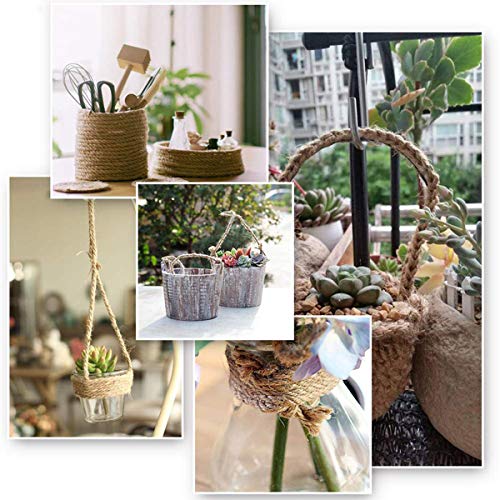 HOMYHOME Cuerda Yute Natural 10mm Cuerda cañamo artesanía para Industrial, Embalaje, Artes y Manualidades, Regalos, decoración, empaquetamiento, jardinería y hogar Cuerda de Yute 33ft